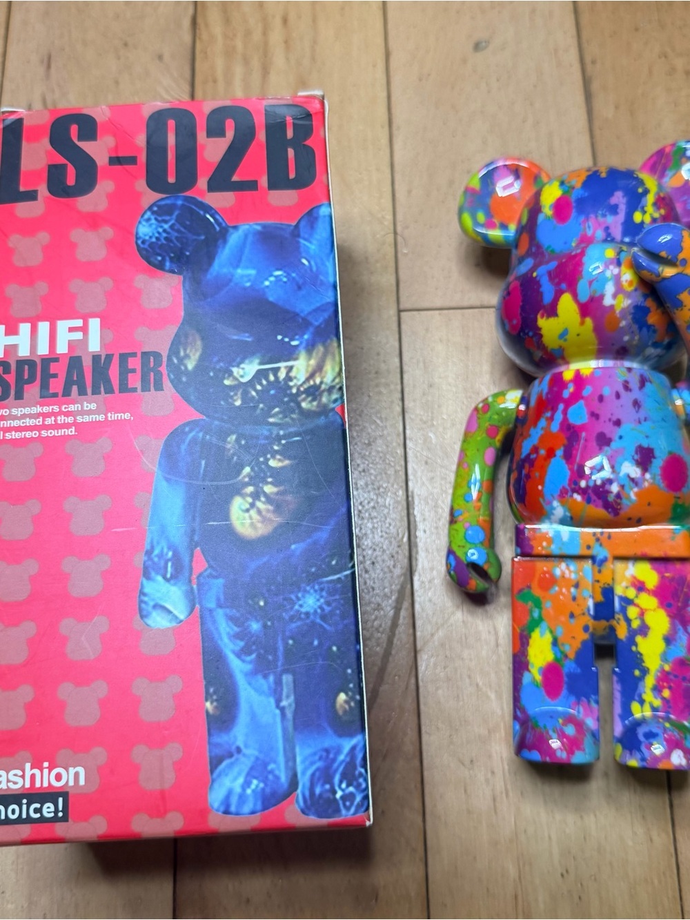 LS-02B Colorful Bluetooth Hifi Bear Speaker With USB Cable Box